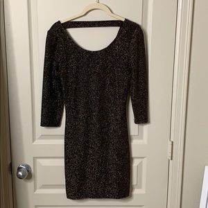 EVERYTHING MUST GO Black and gold bodycon dress